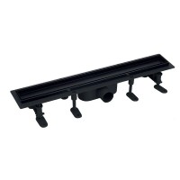 Душовий трап MIXXUS DRAIN-06-50 BLACK із пласт. основою та накладкою з нерж. сталі 70x500мм (MI6528)